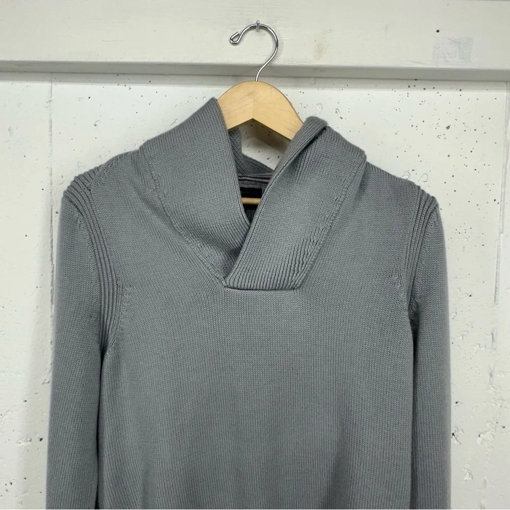 Banana Republic Men’s Size Large Gray Merino Wool Blend Shawl Collar Sweater